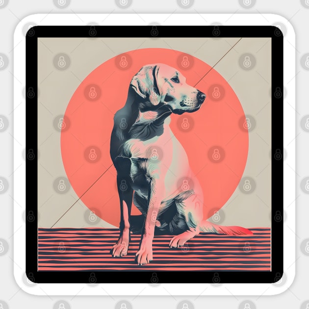 Labrador Retriever in 80's Sticker by NatashaCuteShop